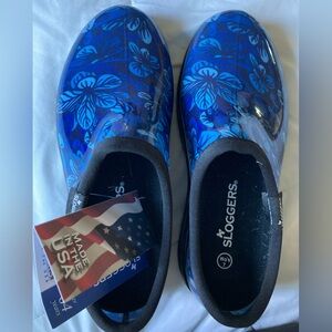 Sloggers Blue Floral Garden/Rain Clogs
